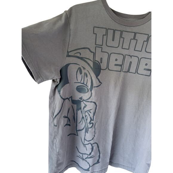 Disney Mickey Mouse Tutto Bene Graphic T-Shirt Men’s Large Gray Vintage Style - Picture 6 of 16